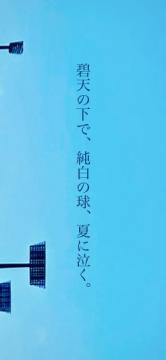 碧天の下で、純白の球、夏に泣く。