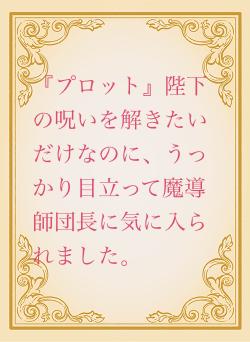 『プロット』陛下の呪いを解きたいだけなのに、うっかり目立って魔導師団長に気に入られました。