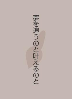 夢を追うのと叶えるのと