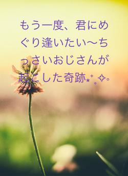 もう一度、君にめぐり逢いたい〜ちっさいおじさんが起こした奇跡⁎⁺˳✧༚