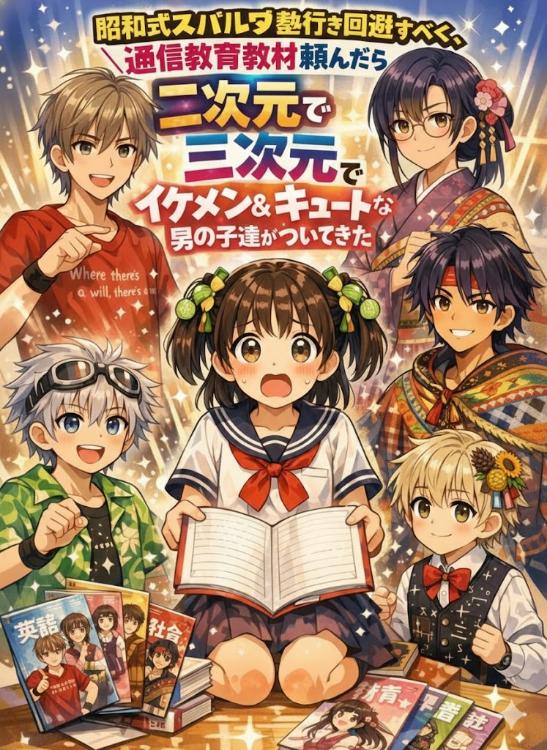 昭和式スパルタ塾行き回避すべく、通信教育教材頼んだら二次元で三次元イケメン＆キュートな男の子達がついてきた