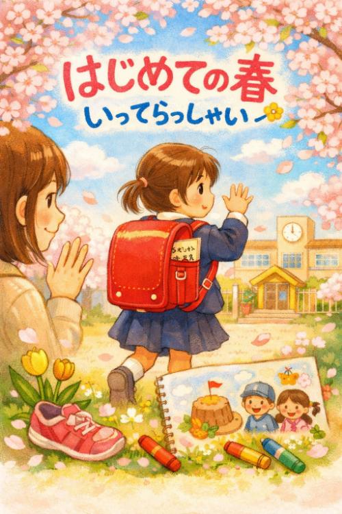 春から小学校に通う子を持つ親向け短編小説『はじめての春 ―いってらっしゃい―』