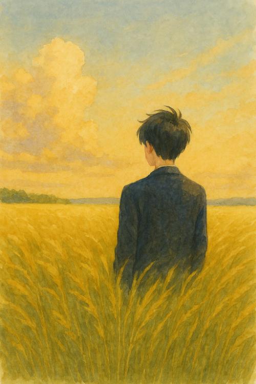 茜空の下、金の風が舞う日に