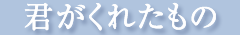 君がくれたもの