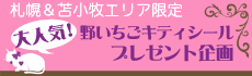 札幌&苫小牧限定 大人気!野いちごキティシールプレゼント企画