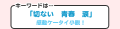 キーワードは「切ない　青春　涙」感動ケータイ小説！