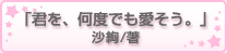 「君を､何度でも愛そう｡」沙絢/著
